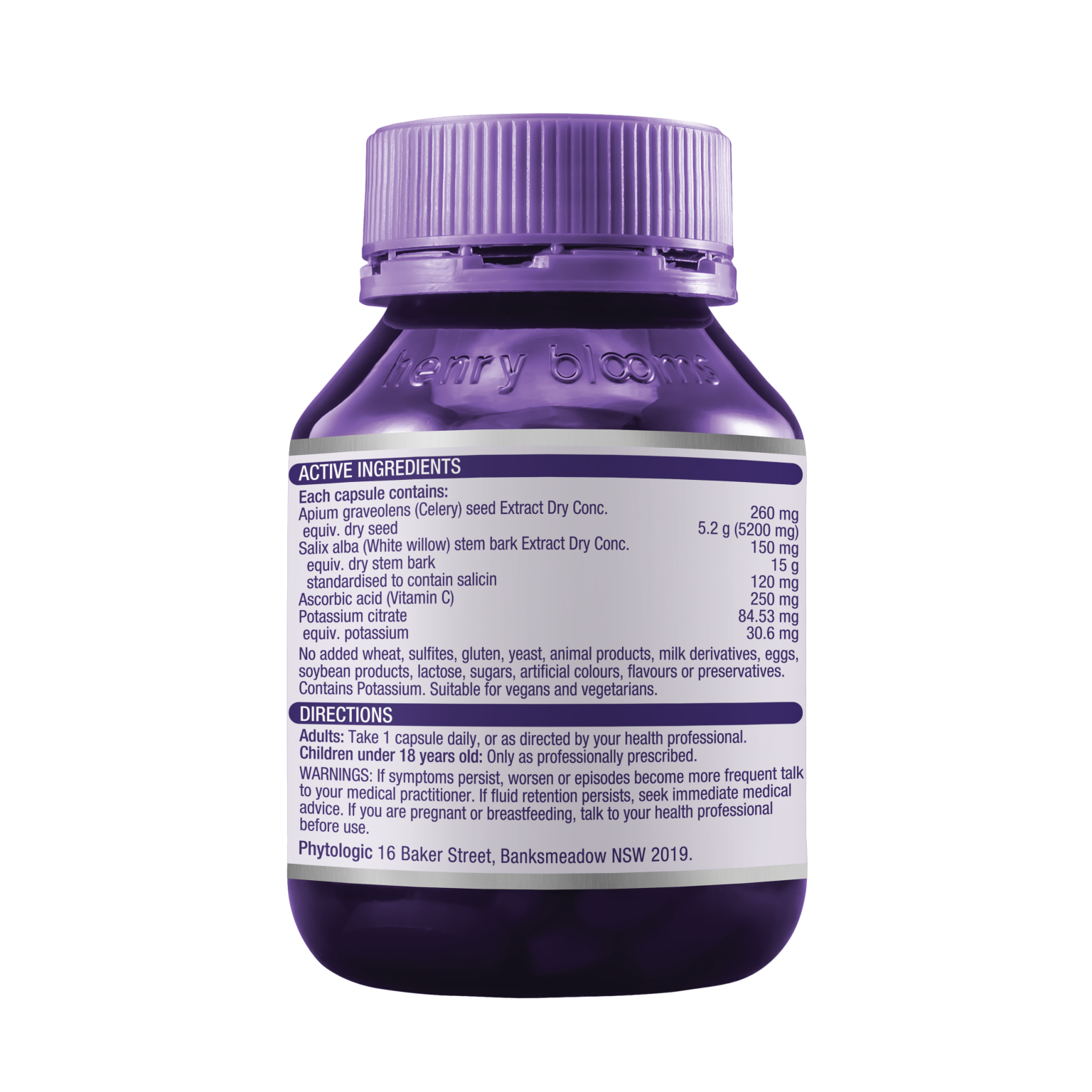 Gout Relief 40 vegetarian capsules Henry Blooms