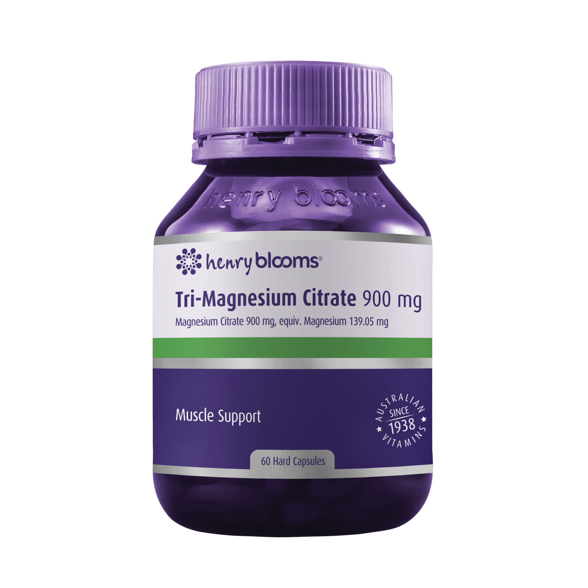 TriMagnesium Citrate 900mg 60 vegetarian capsules Henry Blooms